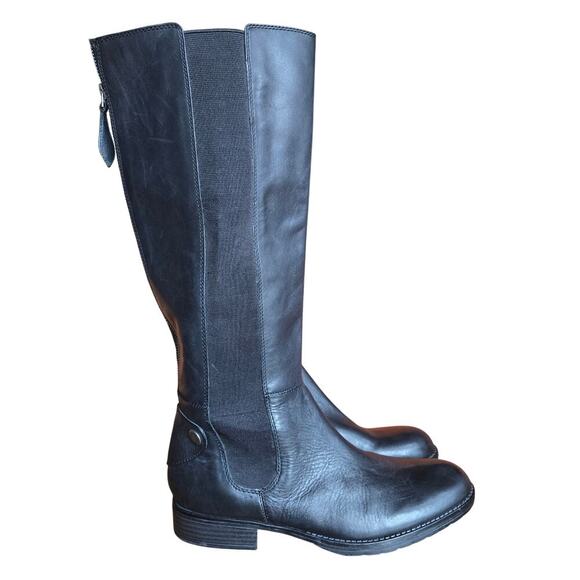 NEW Franco Sarto Women Black Leather Tahini Knee High Riding Boot 9.5 Equestrian - Picture 1 of 12